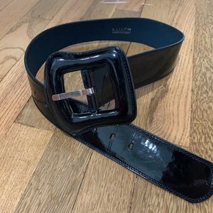 Thick black leather belt